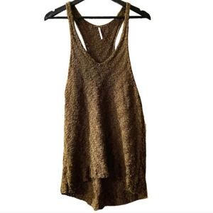 Free People Brown Knit Razor Tank Top